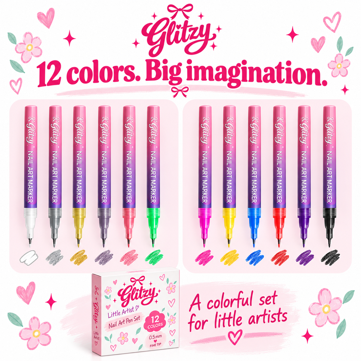 Glitzy Little Artist Nail Art Set 🎀