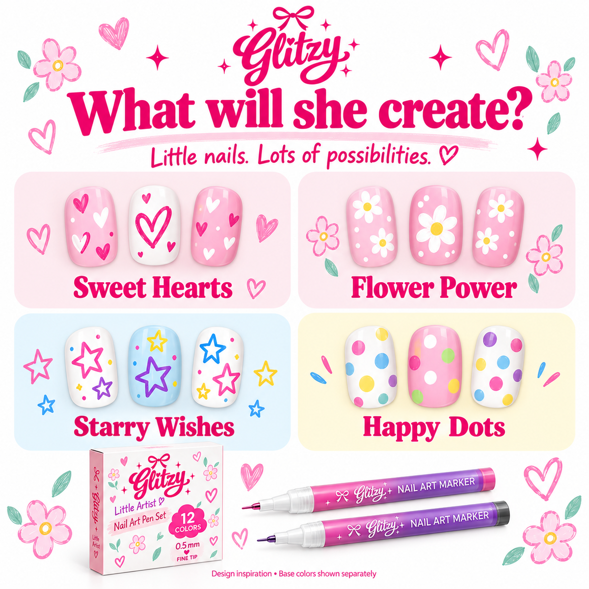 Glitzy Little Artist Nail Art Set 🎀